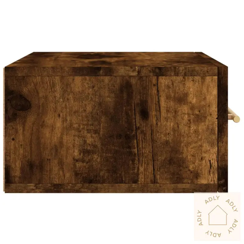 Veggmonterte Nattbord 2 Stk Røkt Eik 35X35X20 Cm