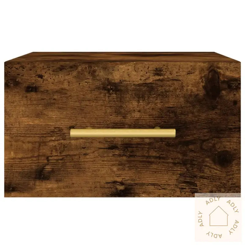 Veggmonterte Nattbord 2 Stk Røkt Eik 35X35X20 Cm