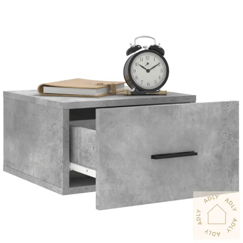Veggmonterte Nattbord 2 Stk Betonggrå 35X35X20 Cm