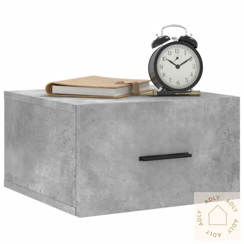 Veggmonterte Nattbord 2 Stk Betonggrå 35X35X20 Cm