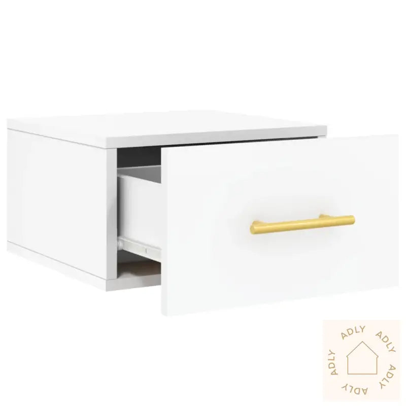 Veggmonterte Nattbord 2 Stk Hvit 35X35X20 Cm