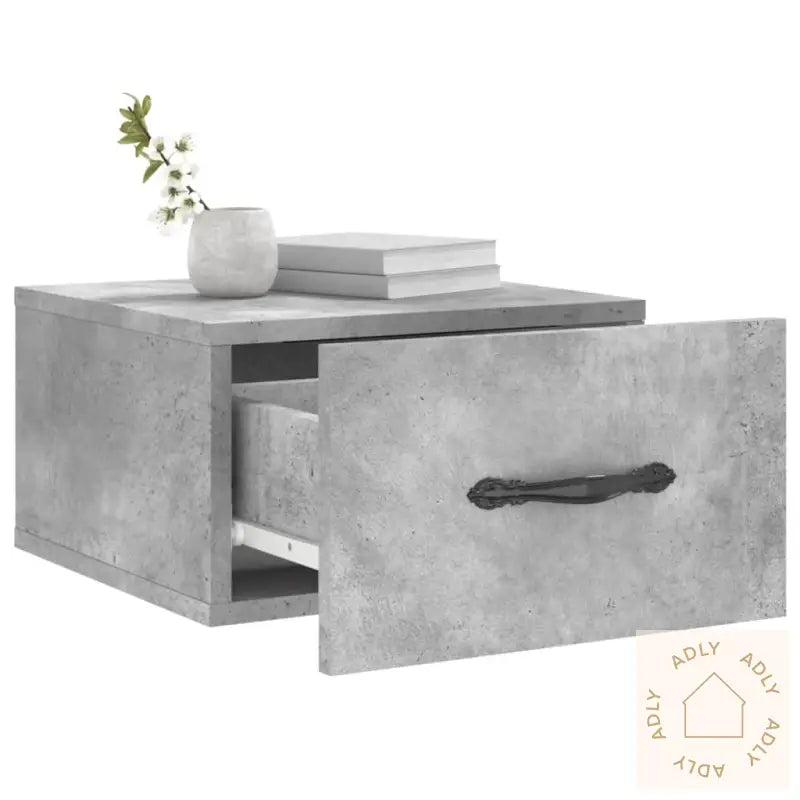 Veggmonterte Nattbord 2 Stk Betonggrå 35X35X20 Cm
