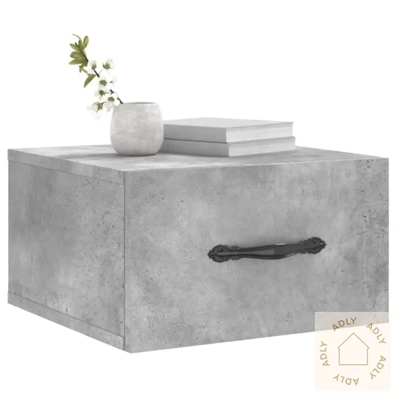 Veggmonterte Nattbord 2 Stk Betonggrå 35X35X20 Cm