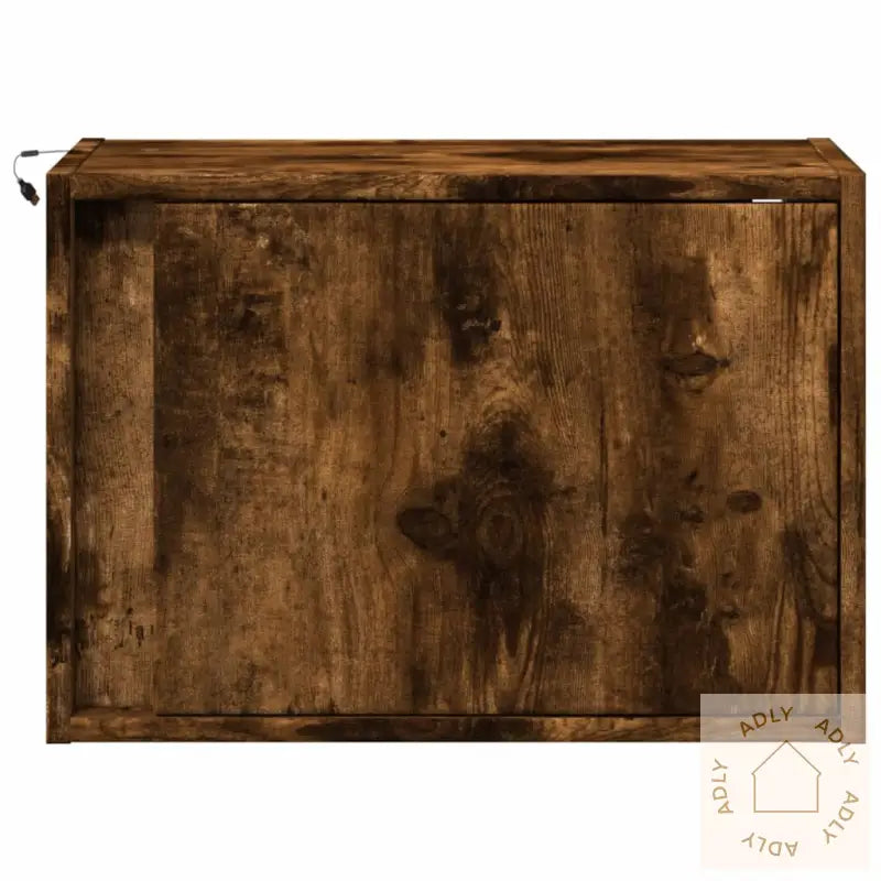 Vegghengte Nattbord Med Led-Lys 2 Stk Røkt Eik