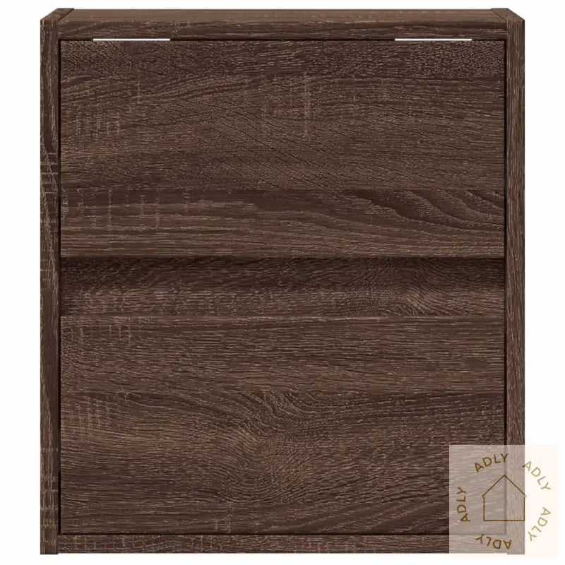 Vegghengte Nattbord Med Led-Lys 2 Stk Brun Eik