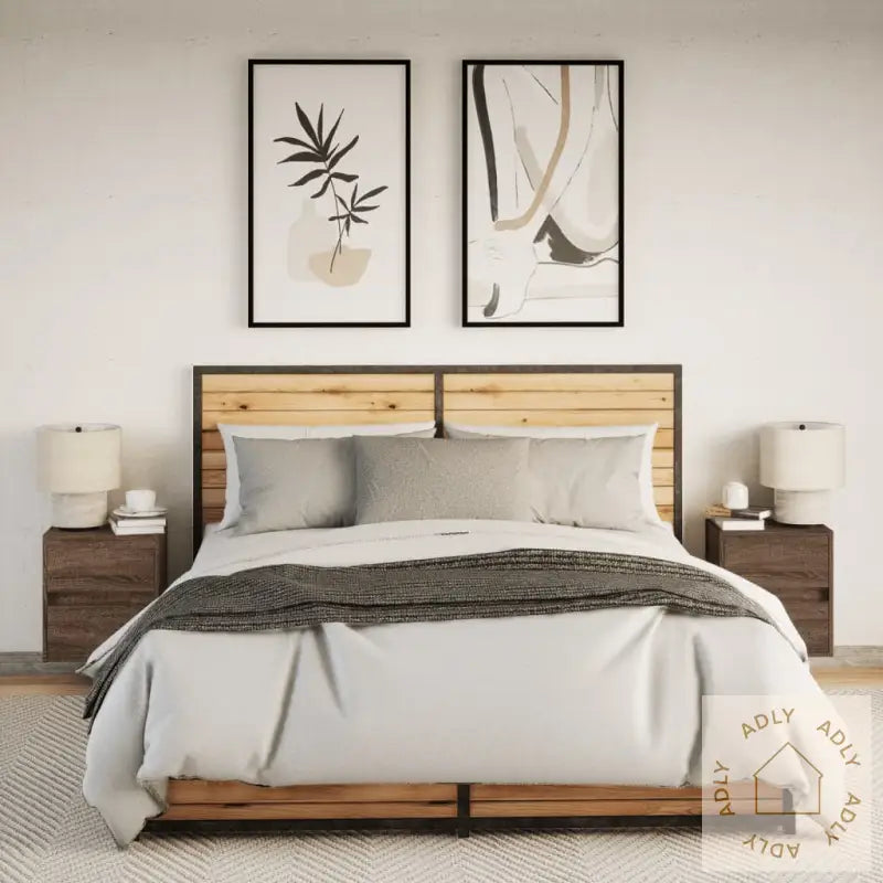 Vegghengte Nattbord Med Led-Lys 2 Stk Brun Eik