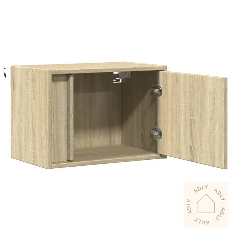 Vegghengte Nattbord Med Led-Lys 2 Stk Sonoma Eik