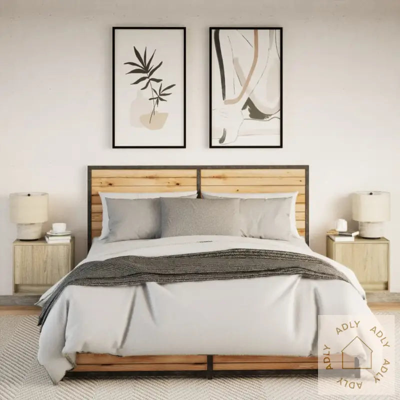 Vegghengte Nattbord Med Led-Lys 2 Stk Sonoma Eik