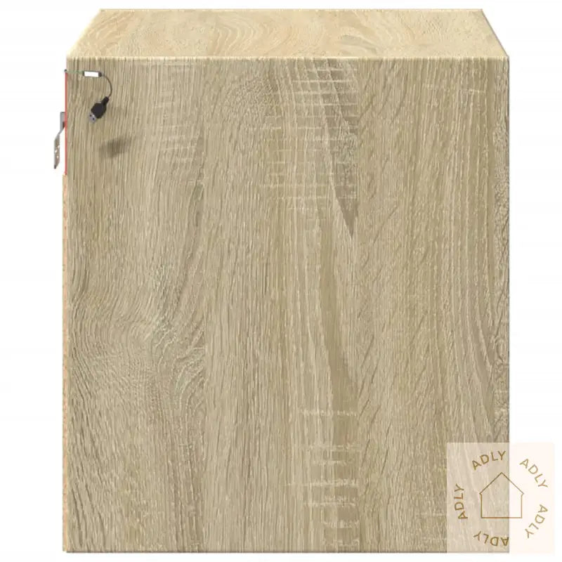 Vegghengte Nattbord Med Led-Lys 2 Stk Sonoma Eik