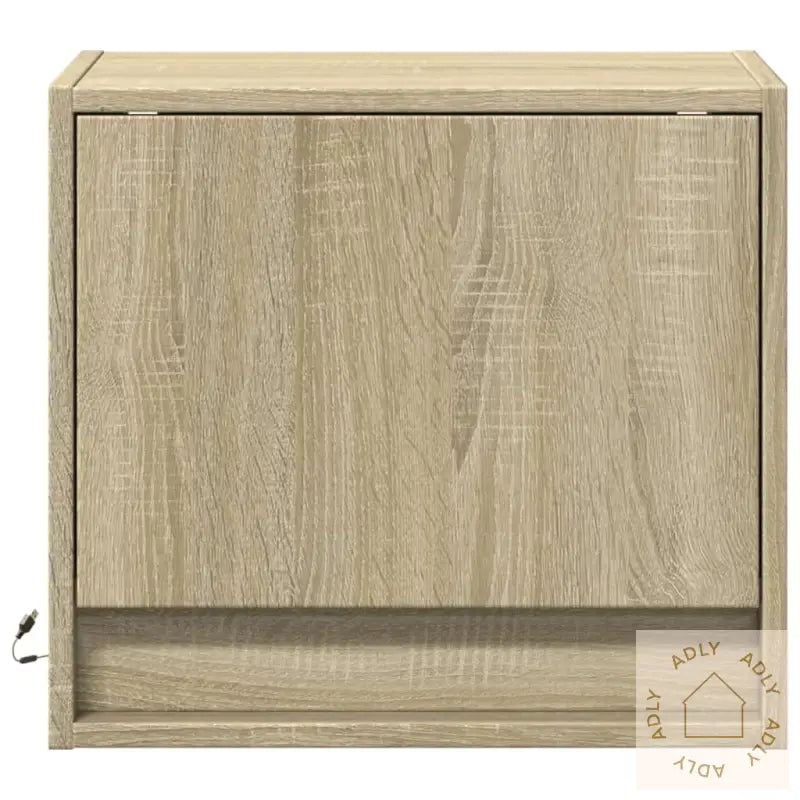 Vegghengte Nattbord Med Led-Lys 2 Stk Sonoma Eik