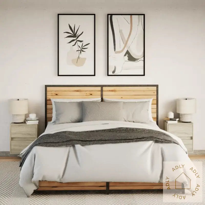 Vegghengte Nattbord Med Led-Lys 2 Stk Sonoma Eik