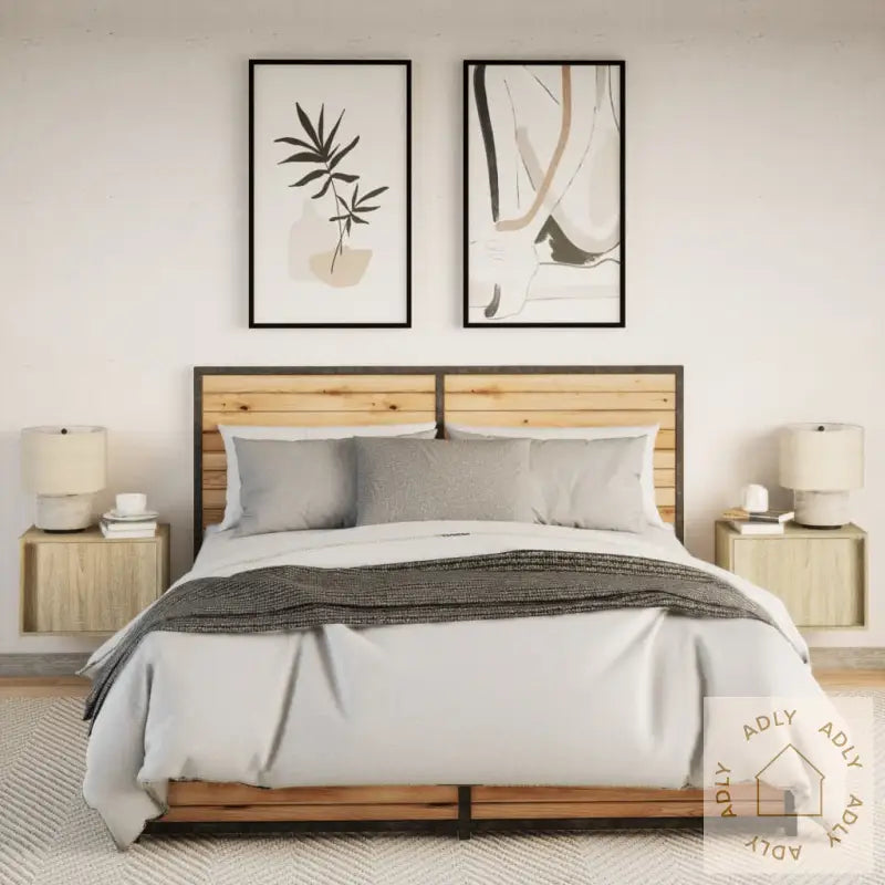 Vegghengte Nattbord Med Led-Lys 2 Stk Sonoma Eik