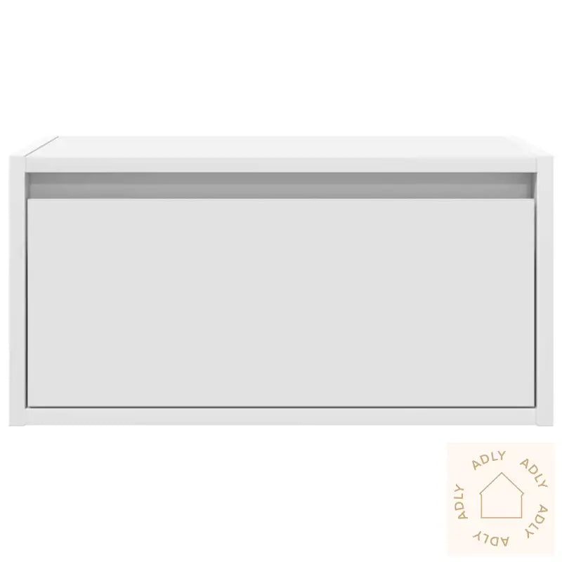 Vegghengte Nattbord Med Led-Lys 2 Stk Hvit