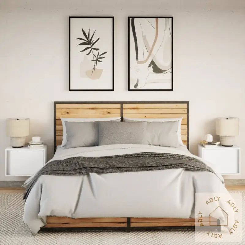 Vegghengte Nattbord Med Led-Lys 2 Stk Hvit