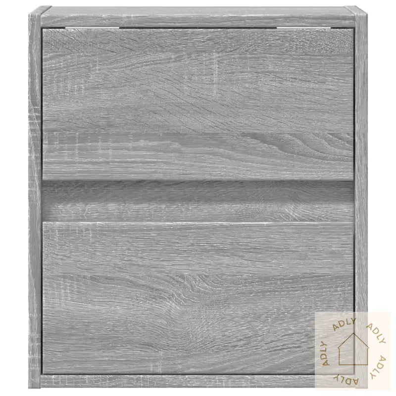 Vegghengte Nattbord Med Led-Lys 2 Stk Grå Sonoma