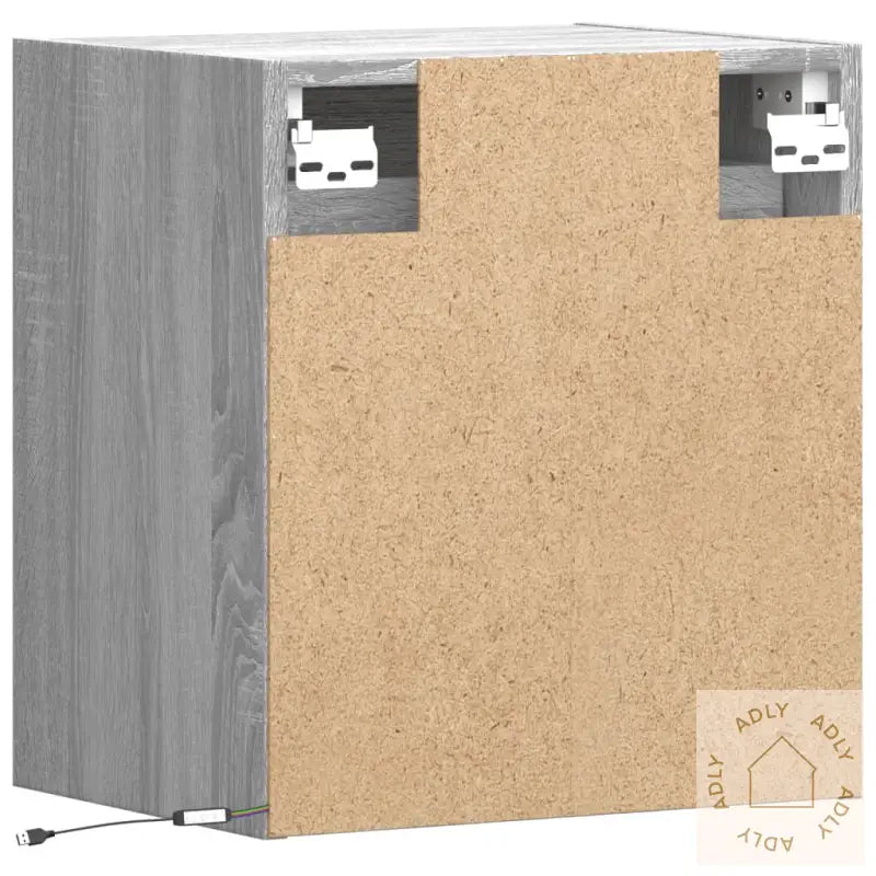 Vegghengte Nattbord Med Led-Lys 2 Stk Grå Sonoma