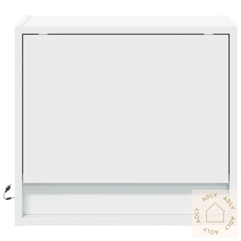 Vegghengte Nattbord Med Led-Lys 2 Stk Hvit