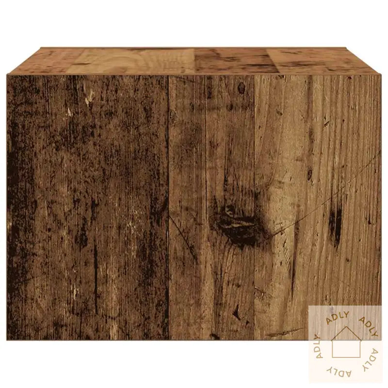 Vegghengte Nattbord Med Led-Lys 2 Stk Gammelt Tre