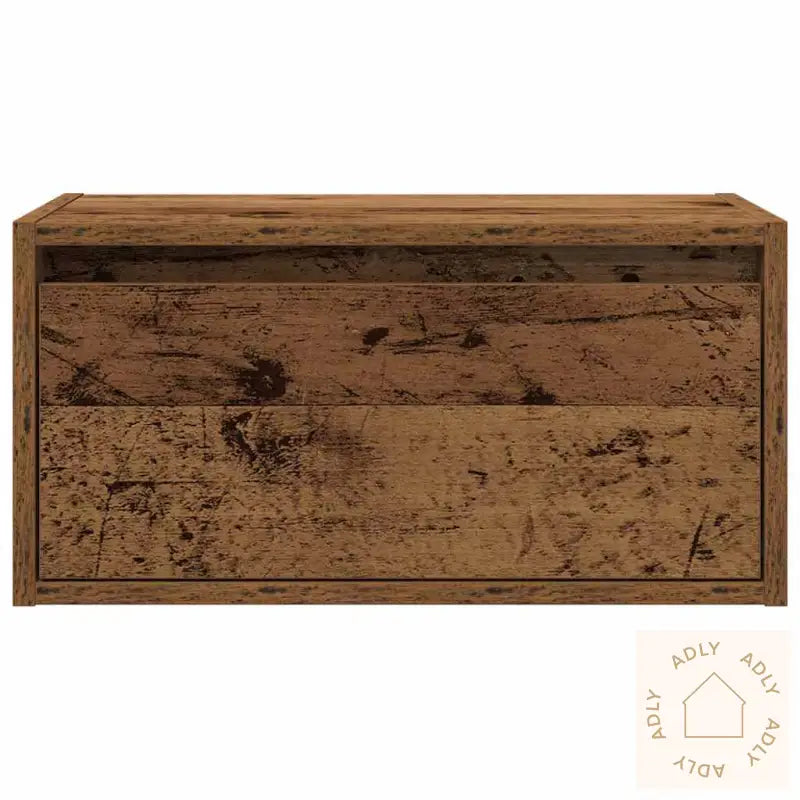 Vegghengte Nattbord Med Led-Lys 2 Stk Gammelt Tre