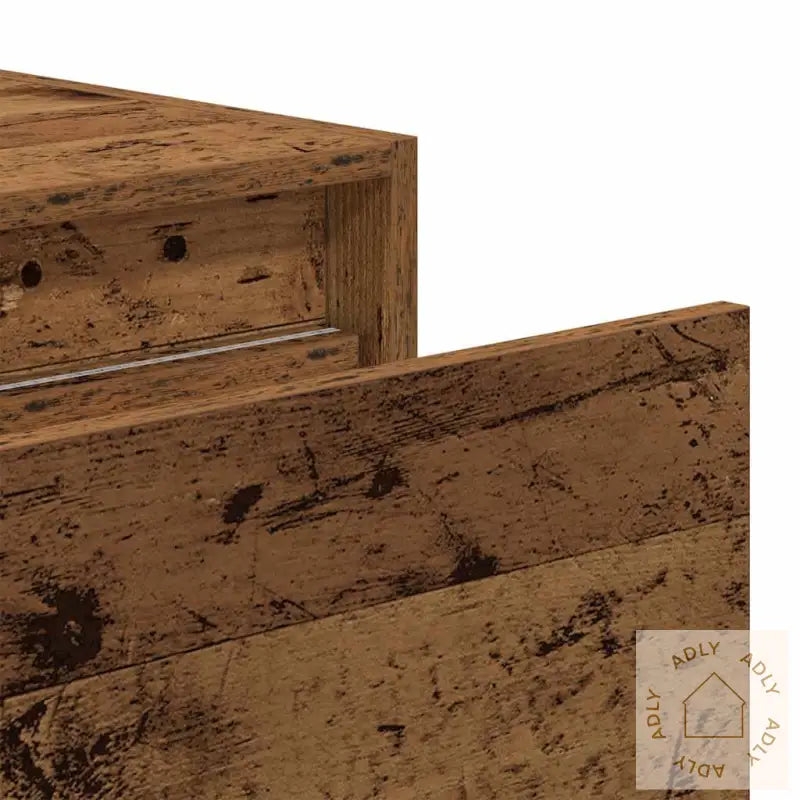 Vegghengte Nattbord Med Led-Lys 2 Stk Gammelt Tre