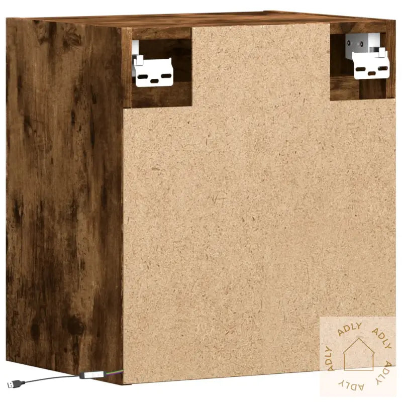 Vegghengte Nattbord Med Led-Lys 2 Stk Røkt Eik