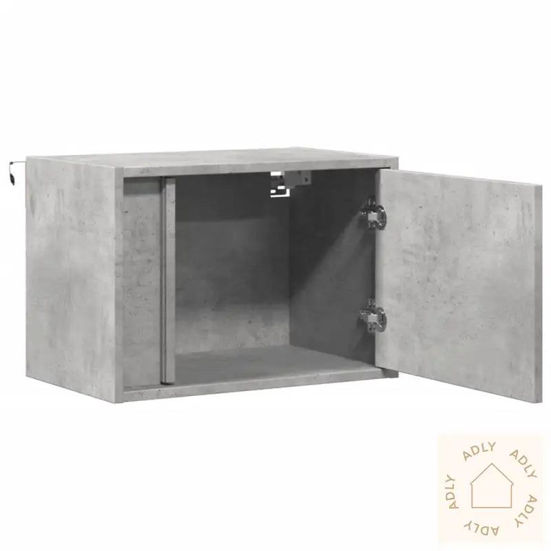 Vegghengte Nattbord Med Led-Lys 2 Stk Betonggrå