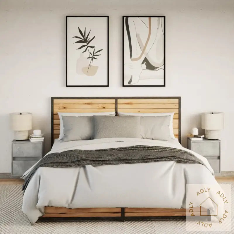 Vegghengte Nattbord Med Led-Lys 2 Stk Betonggrå