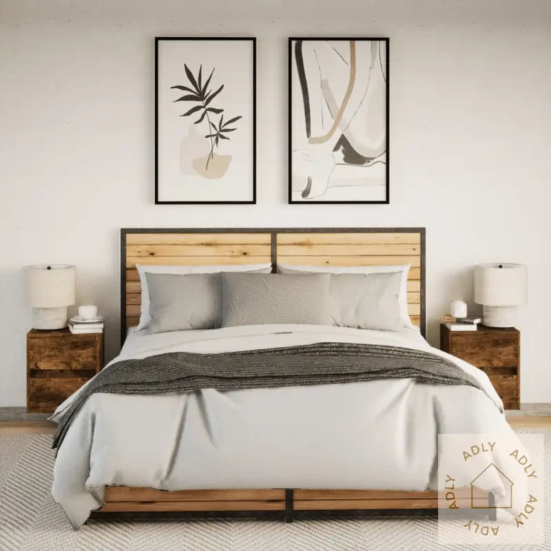 Vegghengte Nattbord Med Led-Lys 2 Stk Røkt Eik