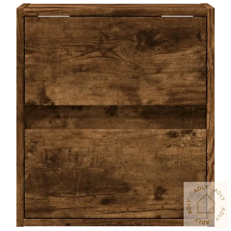 Vegghengte Nattbord Med Led-Lys 2 Stk Røkt Eik