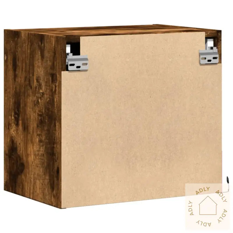 Vegghengte Nattbord Med Led-Lys 2 Stk Røkt Eik