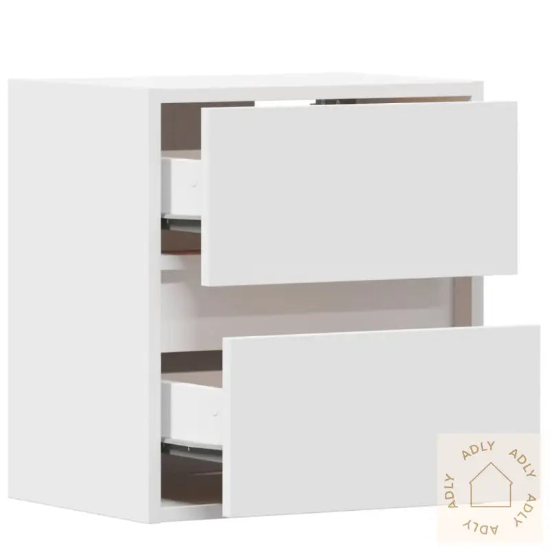 Vegghengte Nattbord Med Led-Lys 2 Stk Hvit