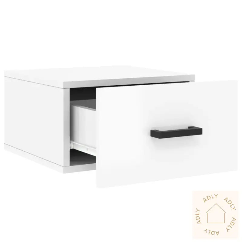 Veggmonterte Nattbord 2 Stk Høyglans Hvit 35X35X20 Cm