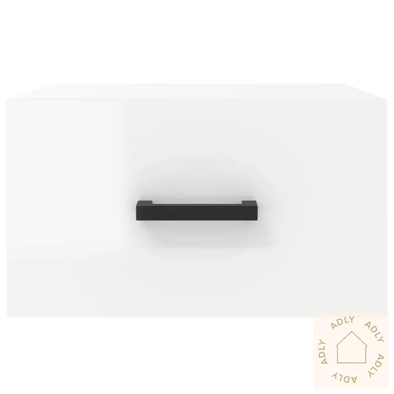 Veggmonterte Nattbord 2 Stk Høyglans Hvit 35X35X20 Cm