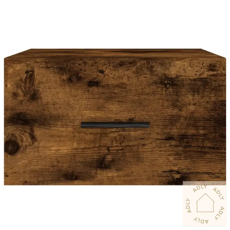 Veggmonterte Nattbord 2 Stk Røkt Eik 35X35X20 Cm