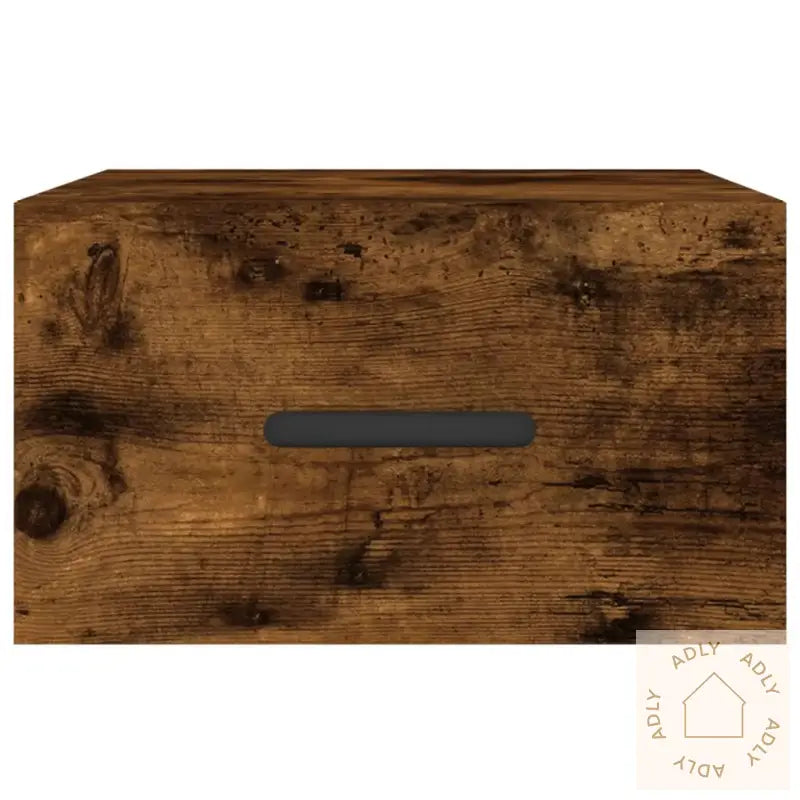 Veggmonterte Nattbord 2 Stk Røkt Eik 35X35X20 Cm