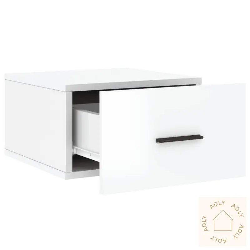 Veggmonterte Nattbord 2 Stk Høyglans Hvit 35X35X20 Cm
