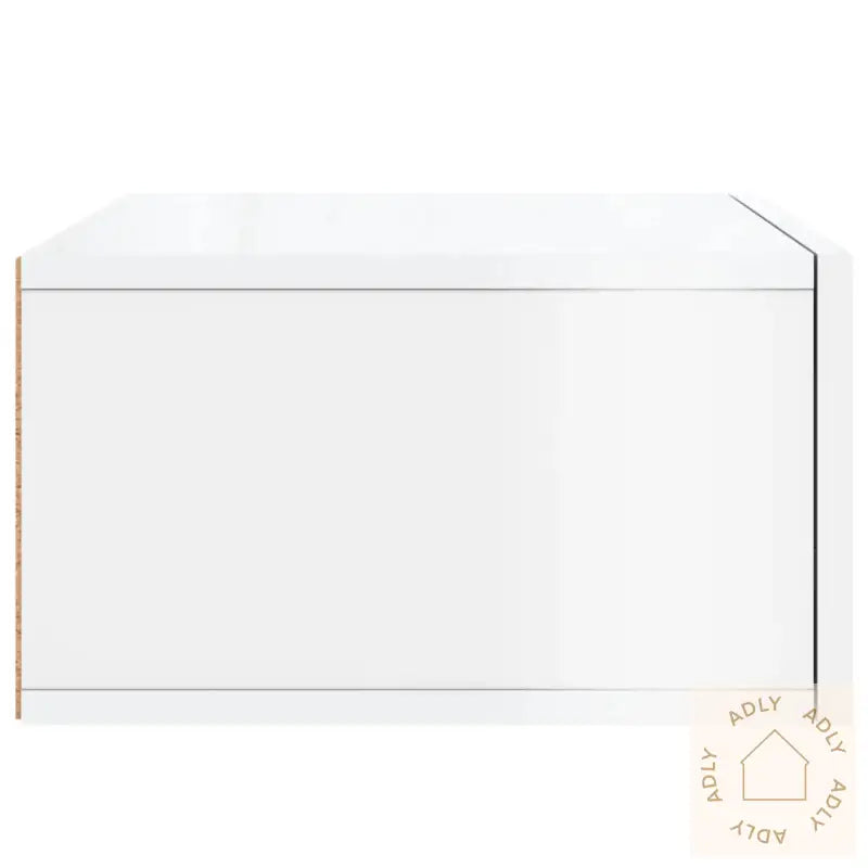 Veggmonterte Nattbord 2 Stk Høyglans Hvit 35X35X20 Cm