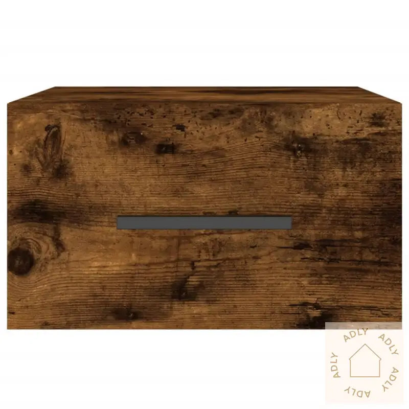 Veggmonterte Nattbord 2 Stk Røkt Eik 35X35X20 Cm