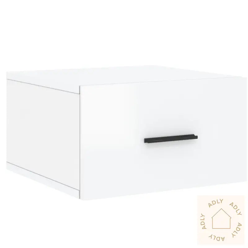 Veggmonterte Nattbord 2 Stk Høyglans Hvit 35X35X20 Cm