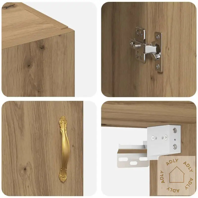 Vegghengte Skap Med Hylle Med Lagring Med Dør 2 Pcs Artisan Eik 69.5 X 34 X 90 Cm