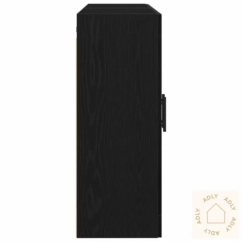 Vegghengte Skap 2 Stk Svart Eik Konstruert Tre