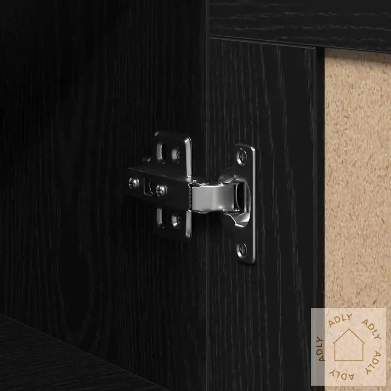 Vegghengte Skap 2 Stk Svart Eik Konstruert Tre