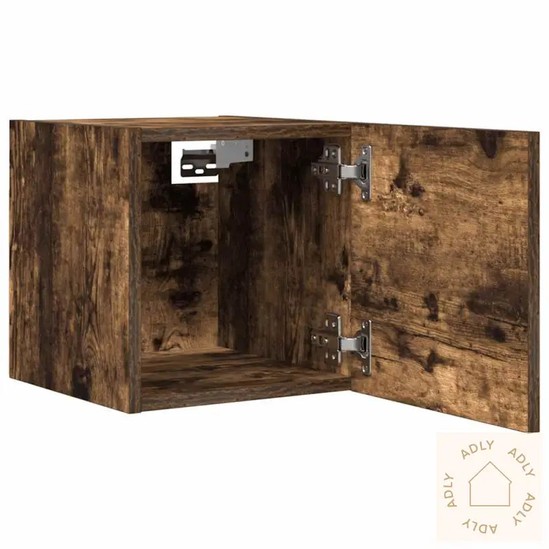 Vegghengte Tv-Benker 4 Stk Røkt Eik 30,5X30X30 Cm