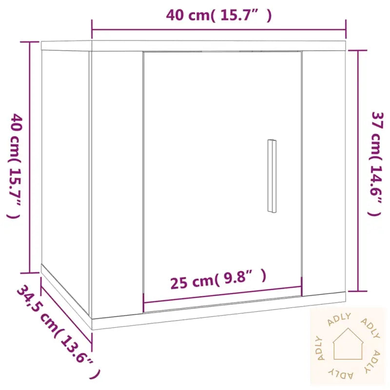 Vegghengte Tv-Benker 2 Stk Betonggrå 40X34,5X40 Cm