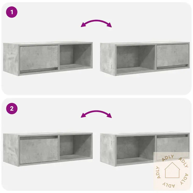 Tv-Benker 2 Stk Betonggrå 80X31X25,5 Cm Konstruert Tre