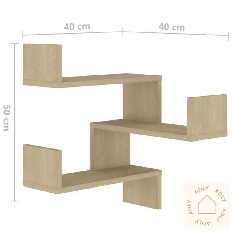 Veggmontert Hjørnehylle Sonoma Eik 40X40X50 Cm Konstruert Tre