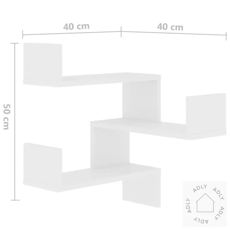 Veggmontert Hjørnehylle Hvit 40X40X50 Cm Konstruert Tre