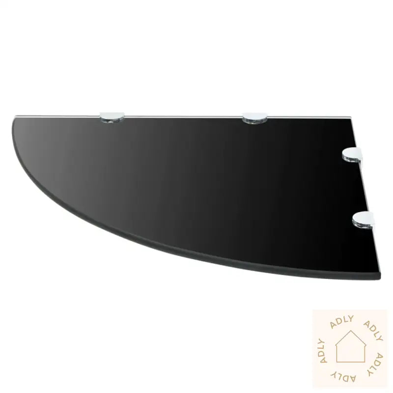 Black glass corner shelf i herdet glass for praktisk møbel og hagemøbler bruk