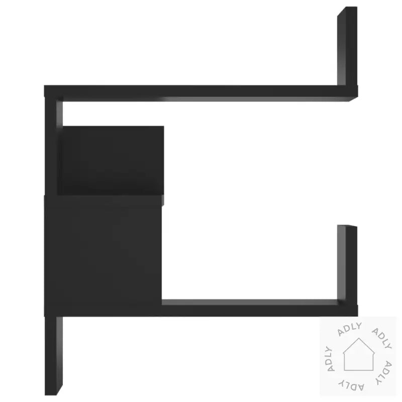 Veggmonterte Hjørnehyller 2 Stk Svart 40X40X50Cm Konstruert Tre