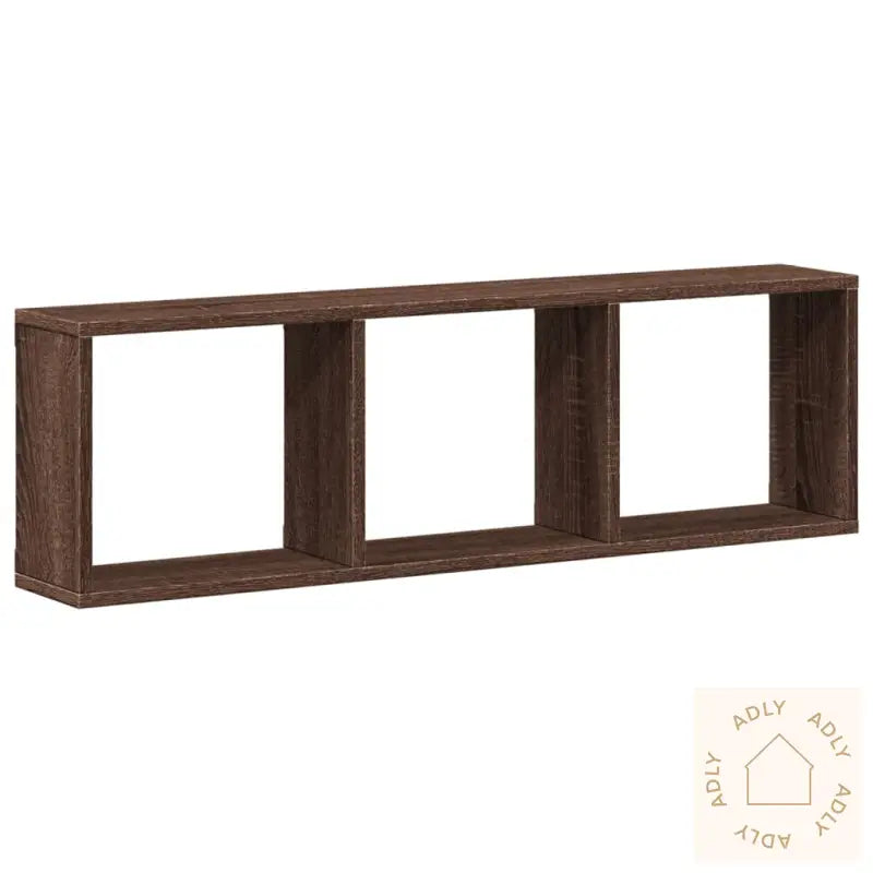 Veggskap 100X16X30 Cm Brun Eik Konstruert Tre